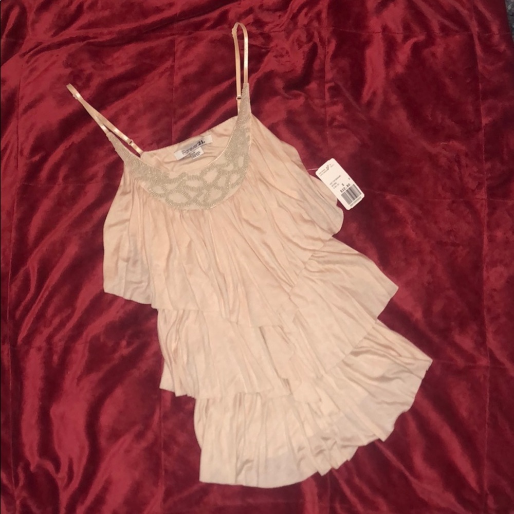 NWT Forever 21 layered Cami top w/beaded neckline